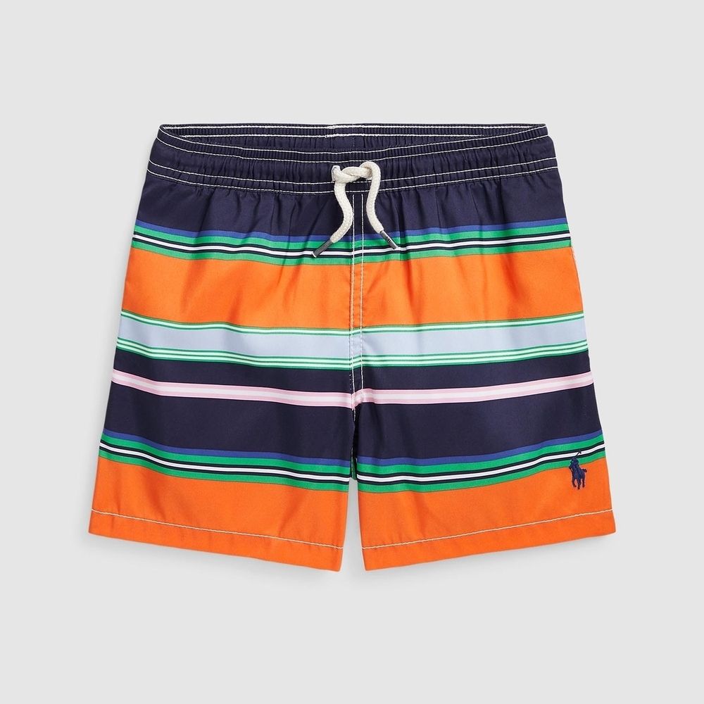 Ralph Lauren Kids Swim Trunks - Orange, Blue, Green Stripes